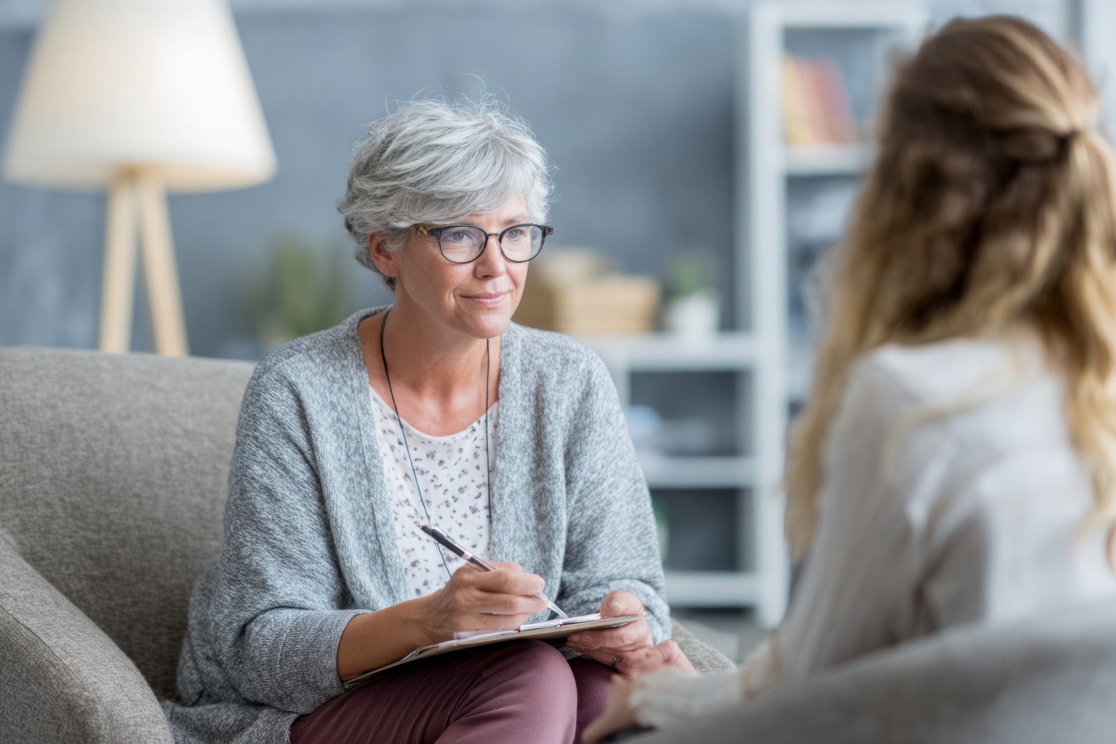 Female therapist session with female client